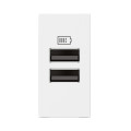 Chargeur 2 usb type-a mosaic - 2 modules blanc pour support lcm