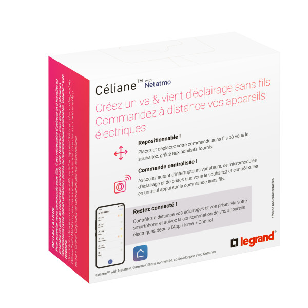 Commande simple sans fils Céliane Connecté - Blanc