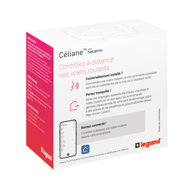 Interrupteur connecté Céliane pour volets/stores - Blanc, compatible Netatmo