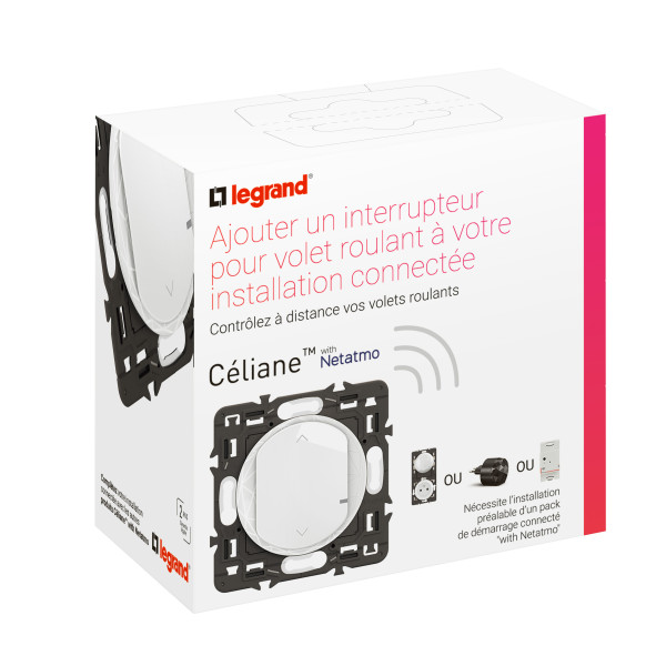 Interrupteur connecté Céliane pour volets/stores - Blanc, compatible Netatmo
