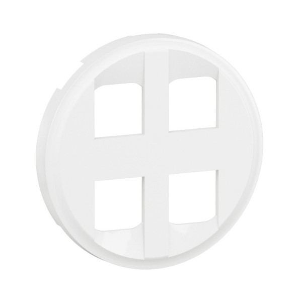 Enjoliveur prise quadruple rj45 céliane - blanc