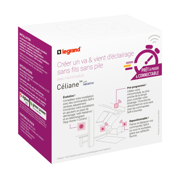 Prêt-à-Poser Céliane With Netatmo : Va-et-vient sans fil, micromodule, commandes Self-e