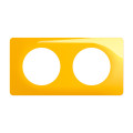  plaque de finition céliane 2 postes - jaune safran