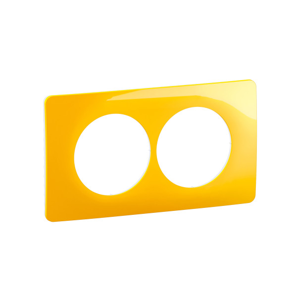  plaque de finition céliane 2 postes spéciale rénovation - jaune safran