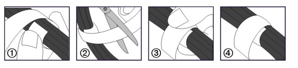 Attache-câbles ses-wrap tape 10 bk 25m