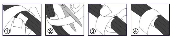 Attache-câbles ses-wrap tape 20 bk 25m