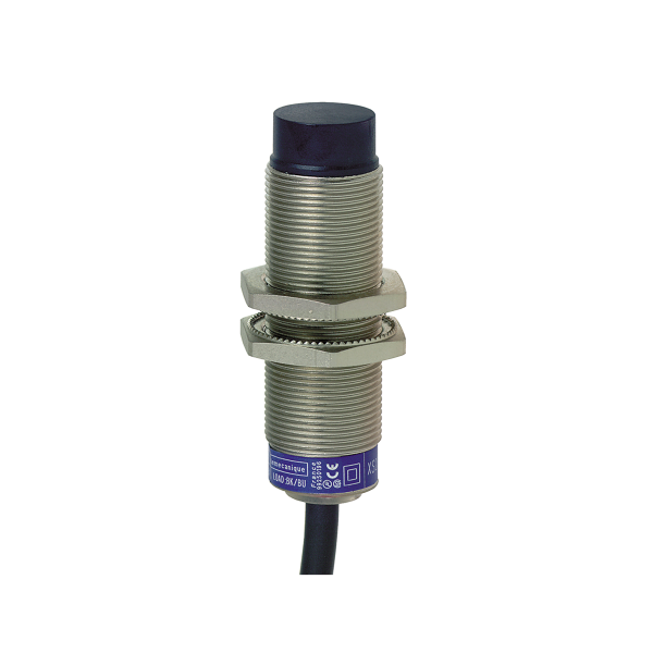 Detecteur inductif cylindriq m18 12 24v dc npn no 3fils non noyable cable 2m