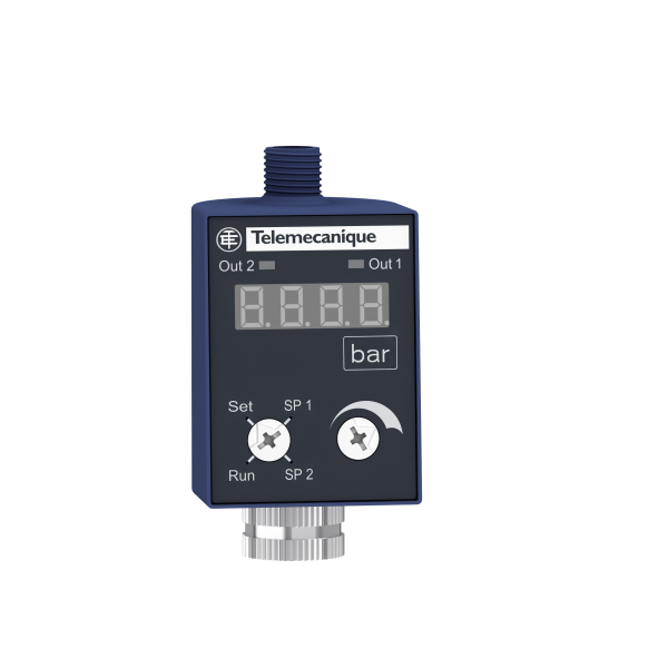 Osisense xm - pressostat - avec afficheur - 2 pnp - hystérésis - m12