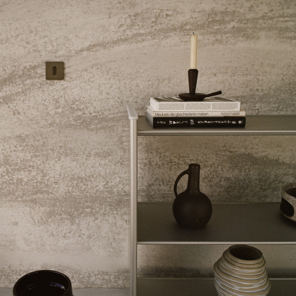 Façade "m" laiton canon de fusil double verticale 1 prise 2p+t 2 media magnétiq - Modelec - 284514M