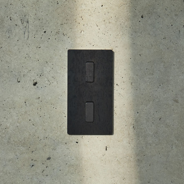 Façade "m" acier verni double verticale 1 prise 2p+t 2 media magnétique - Modelec - 284541M