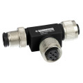 Osisense xg - t de connexion - réseau rs485/canopen - m12 5 broches 2fem./1mâle