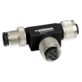 Osisense xg - t de connexion - réseau rs485/canopen - m12 5 broches 2fem./1mâle