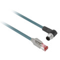 Osisense xg - prolongateur blindé ethernet - m12 droit/rj45 coudé - 10m