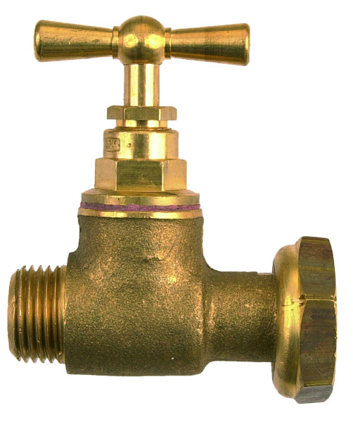 Robinet avant compteur droit - filetage 1/2 - ecrou 3/4