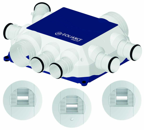 Kit VMC simple flux Eoliance Evolis  hygrorégable B, T3 à T7 avec bouches à piles