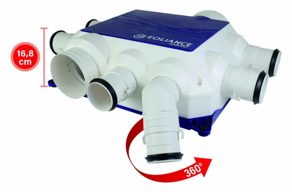 Kit VMC simple flux Eoliance Evolis  hygrorégable B, T3 à T7 avec bouches à piles