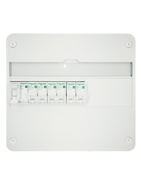 Tableau électrique pré équipé et pré câblé Schneider Electric Resi9 XP 1 rangée 63A 6 disjoncteurs