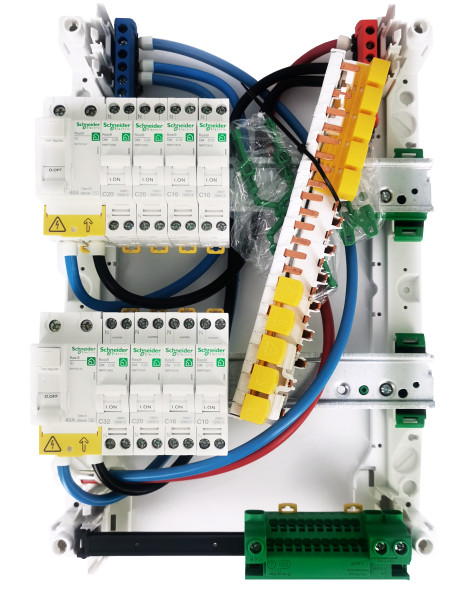 Tableau électrique pré équipé Schneider Resi9 XP 2 rangées 40A 8 disjoncteurs pré-câblé