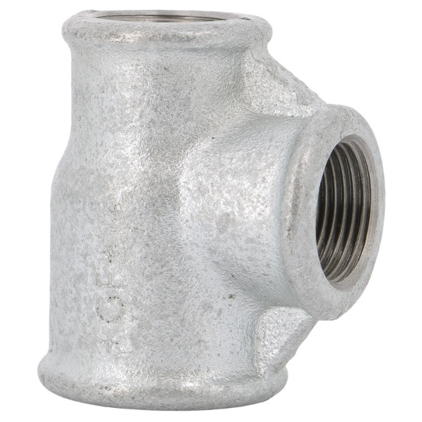 Raccord fonte malléable galva 11/4x11/4x1té réduit femelle-femelle-femelle 