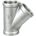 Raccord fonte malléable galva 21/2en té égal femelle-femelle-femelle oblique 45° 