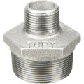 Raccord fonte malléable galva 1/2x1/4 mamelon réduit mâle-mâle