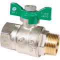 La vanne 1/4 de tour 569 sferaco dn 1/2 pn40- certifiée nf par le cstb, garantie 10ans; utilisation:chauffage sanitaire, eau potable, climatisation,arrosage, irrigation. portée plate large, sphère chromée percée, manette papillon verte