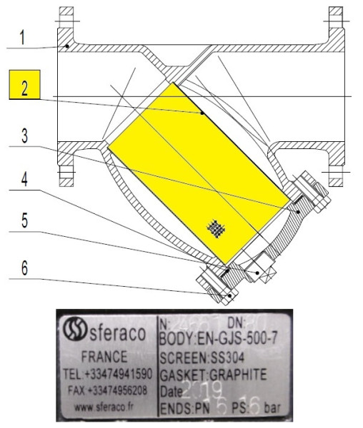 Tamis 220y nm dn100 105/152 tamis 220y nm dn100 105/152