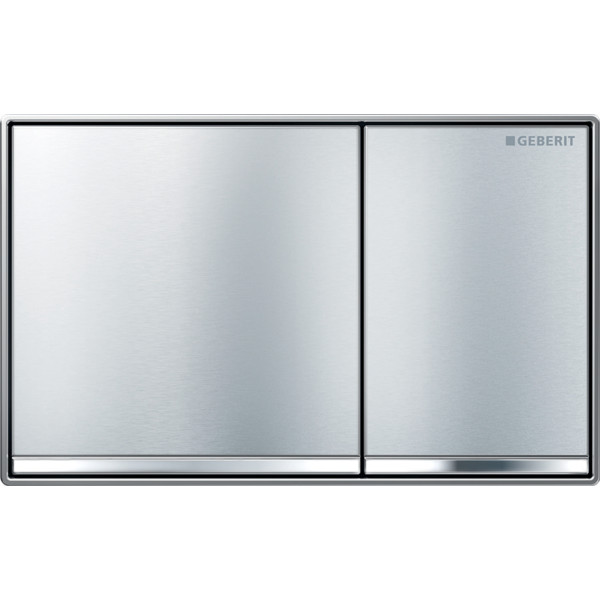 Plaque geberit omega60 double touche, à fleur: chr, bro, facile net, chr bri