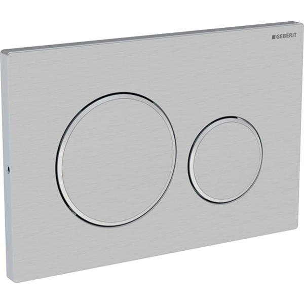 Plaque de déclenchement geberit sigma20 double touche, à visser, brossé