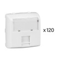 Lot 120 prises RJ 45 cat. 5 FTP Appareillage Saillie composable blanc