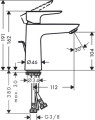 Mitigeur de lavabo 110 avec tirette et vidage chromé