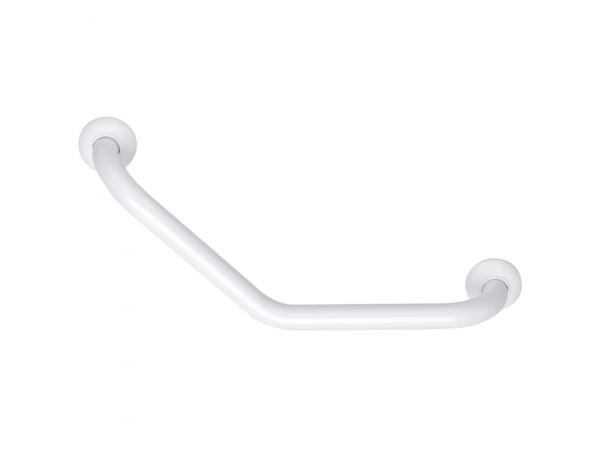 Barre d'appui 135° symétrique, 265 x 265 mm, tube aluminium époxy blanc ø 30 mm