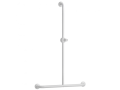 Barre d'appui en t 600 x 1000 mm, support douchette, alu. blanc ø 30 mm