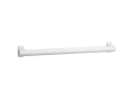 Barre droite 600 mm, tube aluminium blanc ø 38 x 25 mm, cache-fixations blanc