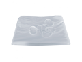 Rideau de douche 1800 x 1200 mm, 7 anneaux plastique blanc, pvc blanc, plombé 