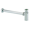 Siphon lavabo laiton chromé, réglable 50/120mm, sortie murale 300mm ø32mm