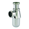 Siphon lavabo laiton chromé, réglable 35/90mm, sortie ø32mm, débit : 46 l/mn