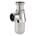 Siphon lavabo laiton chromé, réglable 35/90mm, sortie ø32mm, débit : 46 l/mn