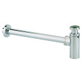 Siphon lavabo abs chromé, réglable 50/120mm, sortie murale 300mm ø32mm, rosace