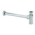 Siphon lavabo abs chromé, réglable 50/120mm, sortie murale 300mm ø32mm, rosace