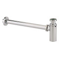 Siphon lavabo abs chromé, réglable 50/120mm, sortie murale 300mm ø32mm, rosace