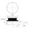 Bonde ultra-plate receveur ø90mm, smart, capot inox serti, h. 48mm, à coller