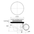 Bonde receveur ø90mm, goulue, capot abs chromé ø116mm, sortie orientable ø40mm