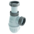 Siphon bi-matière joints intégrés lavabo, connectic, réglable, sortie ø32mm, nf