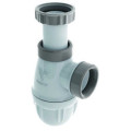 Siphon bi-matière joints intégrés lavabo, connectic, réglable, sortie ø32mm, nf