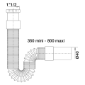 Flexible extensible ø40mm, écrou métal 1"1/2, embout lisse ø40mm