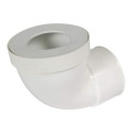 Pipe courte de wc femelle à 90°, pvc blanc, Ø 100, Ø dm mini 85, Ø dm maxi 107