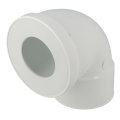 Pipe courte de wc femelle à 90°, pvc blanc, Ø 100, Ø dm mini 85, Ø dm maxi 107