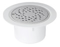 Siphon s/verticale 50/63 sol plast,grille alu