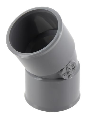 Coude ø 32 mm, femelle-femelle à 30°, à coller, gris, en pvc